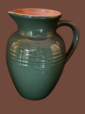 Le Creuset Breakfast Jug Stoneware 76 oz. Pitcher, Hunter Green, Circa 1990s